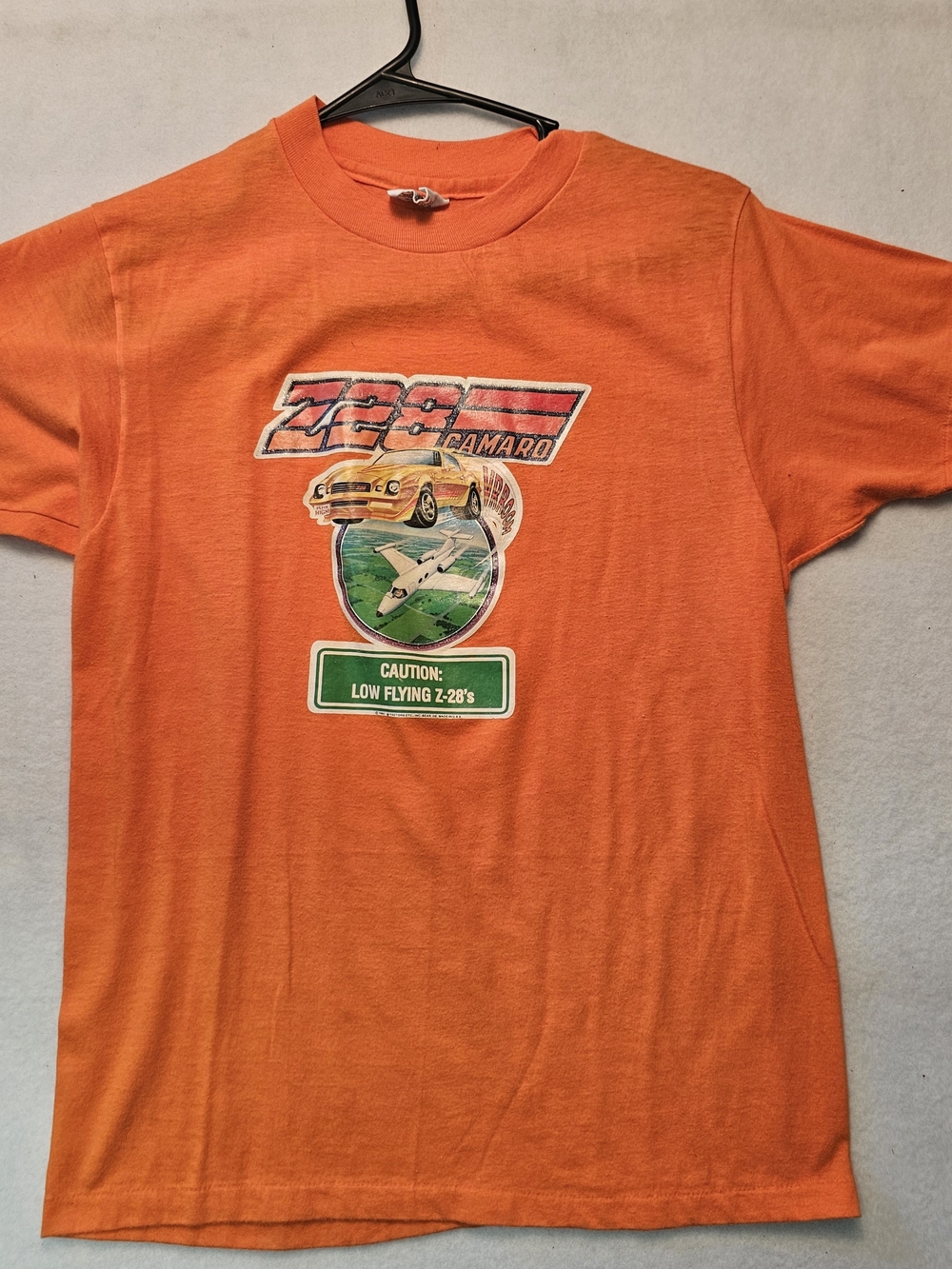Hanes Vintage Orange Camaro Z28 & Airplane Graphic Tee
